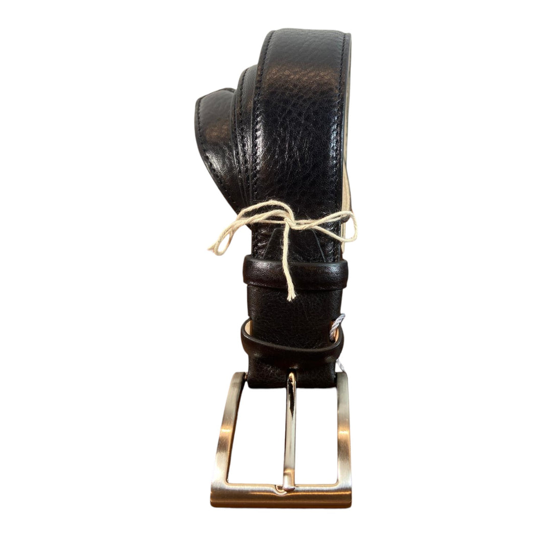 CINTURA VERA PELLE BOTTOLATA NERO