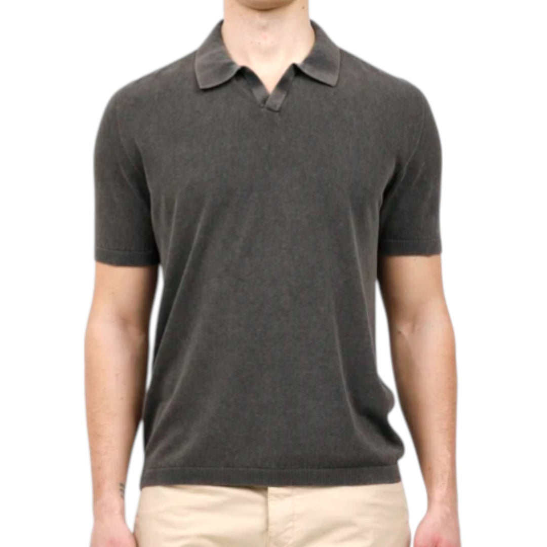 MAGLIA COLLO DERBY M/M TINTO STONE PTO RISO FONDENTE
