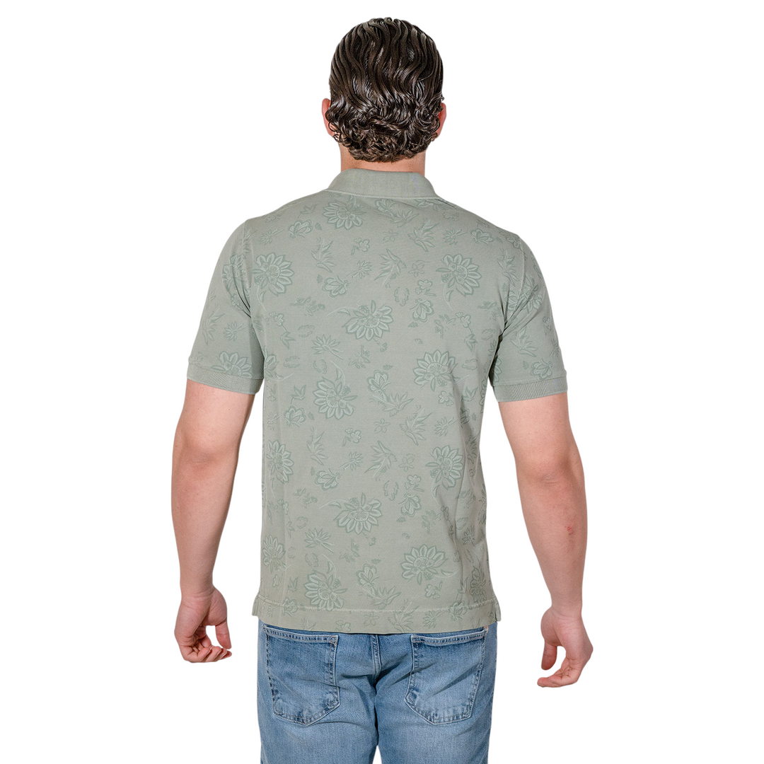 Green FLOWER PIQUET POLO
