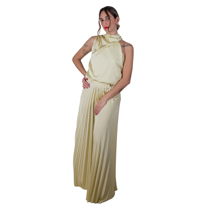 PANTALONE PLISSE' PASTEL YELLOW