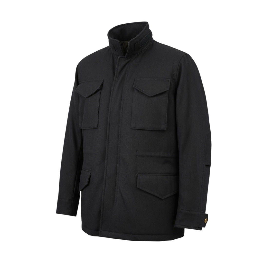 FIELD JACKET IN LANA BLU
