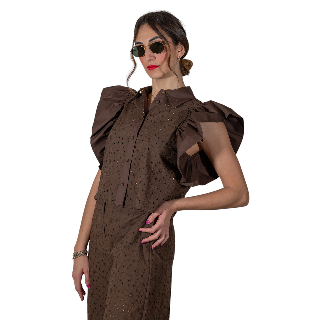 SET BLUSA-PANTA GAVYNE MARRONE