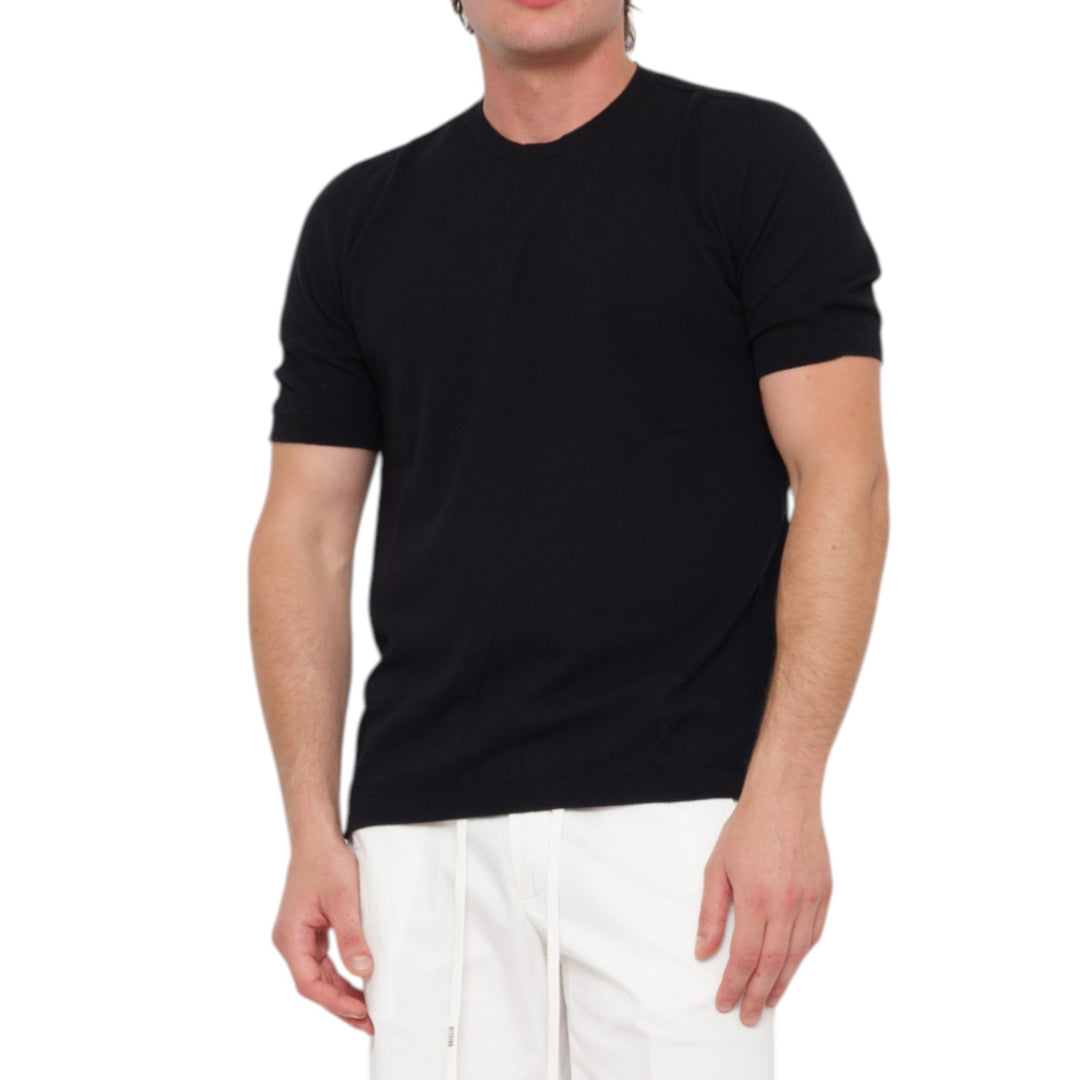 MAGLIA GIROCOLLO M/M RASATA BLACK