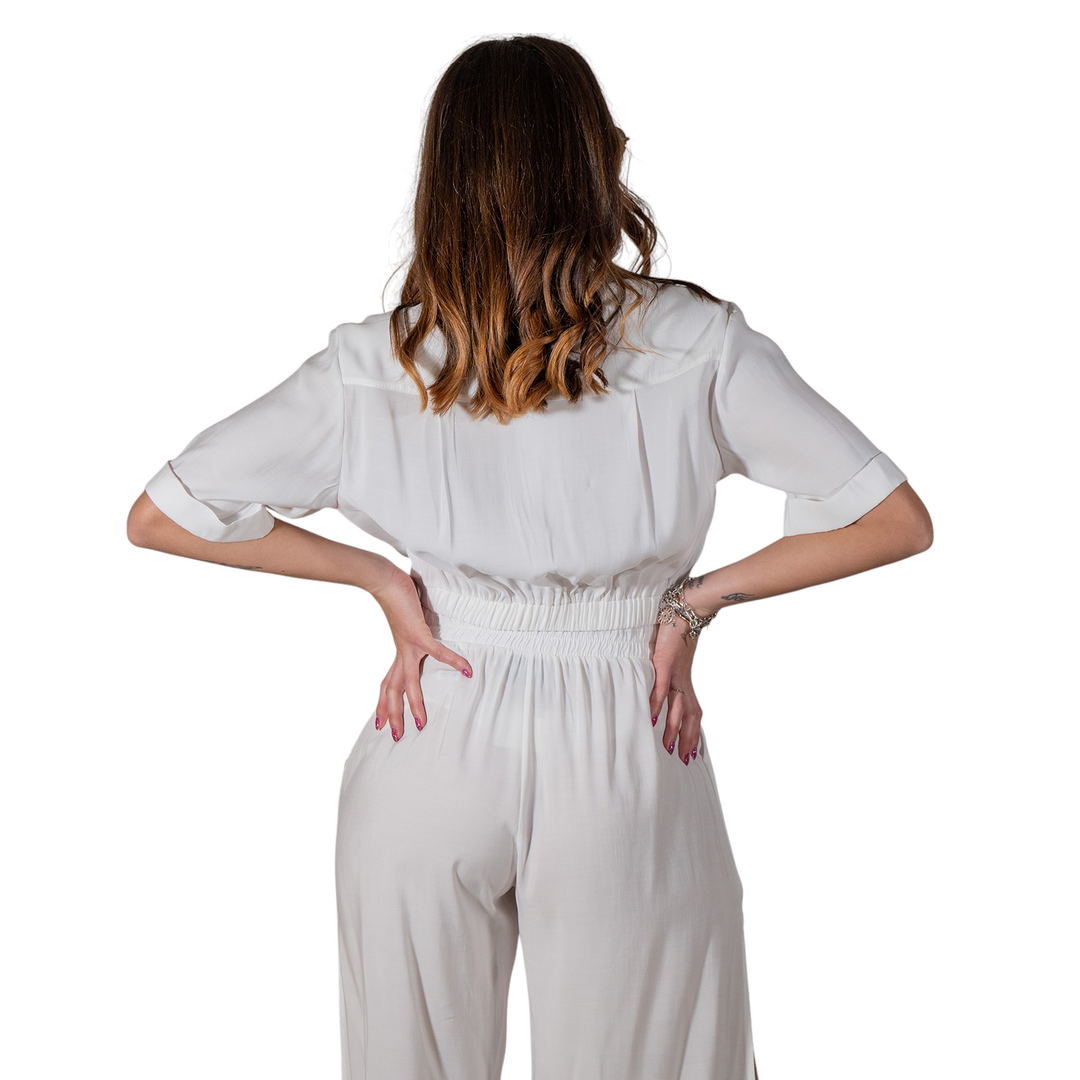 CAMICIA CROP INCROCIO OFF WHITE
