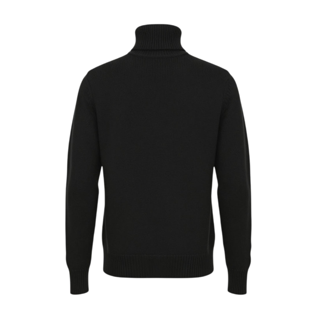 MAGLIONE COLLO ALTO FINEZZA 5 LANA MERINOS BLU