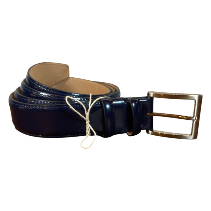 CINTURA VERA PELLE SPAZZOLATA BLU