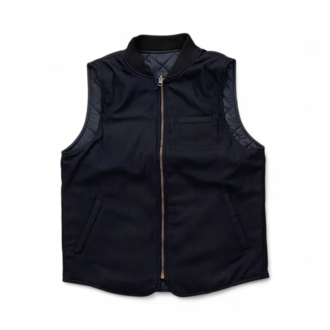 WOOL VEST REVERSIBILE OWL NAVY