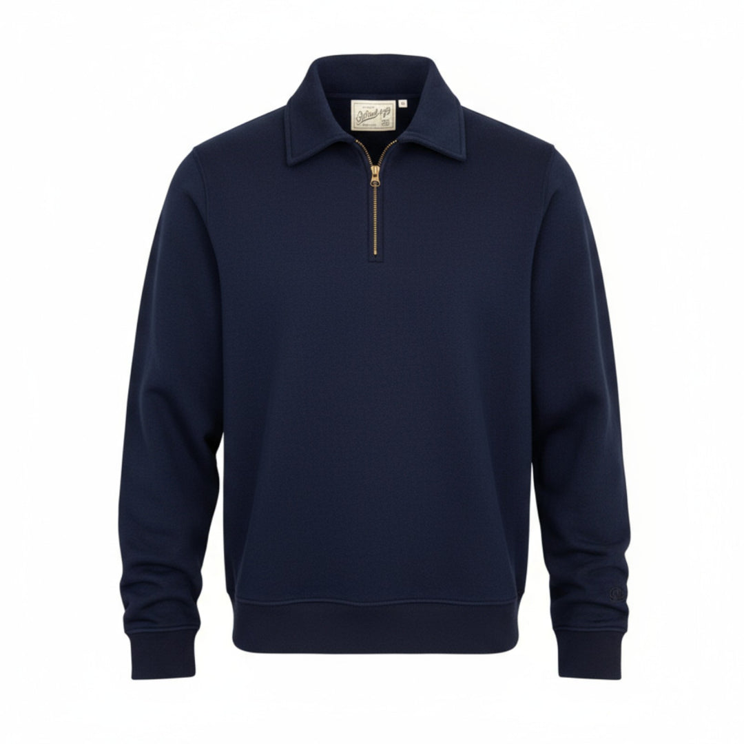 FELPA HALF ZIP LANA MARYLAND BLU