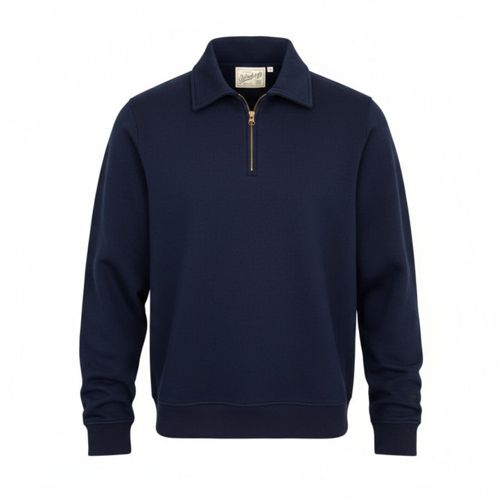 FELPA HALF ZIP LANA MARYLAND BLU