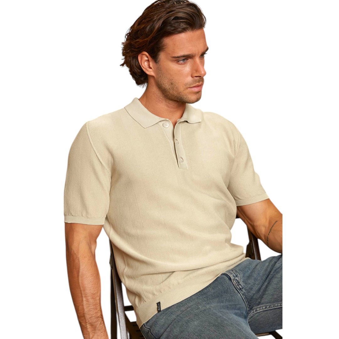 MAGLIA COLLO POLO M/M RASATA TINTO SFUMATO DESERT
