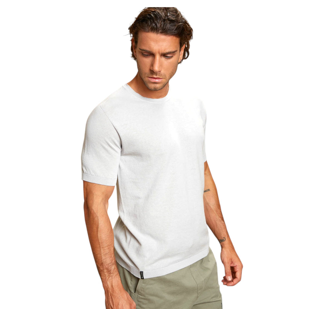 MAGLIA GIROCOLLO M/M RASATA OFF WHIE