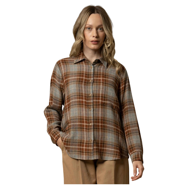 CAMICIA ELYA TARTAN GRIGIO-MARRONE