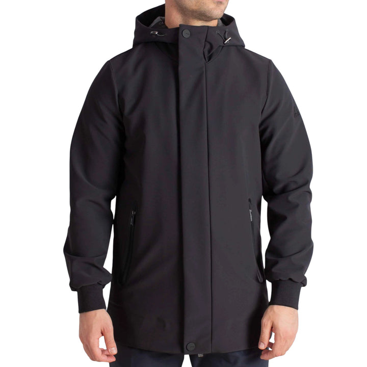 PARKA CAPPUCCIO TECHNICO FELPATO NERO