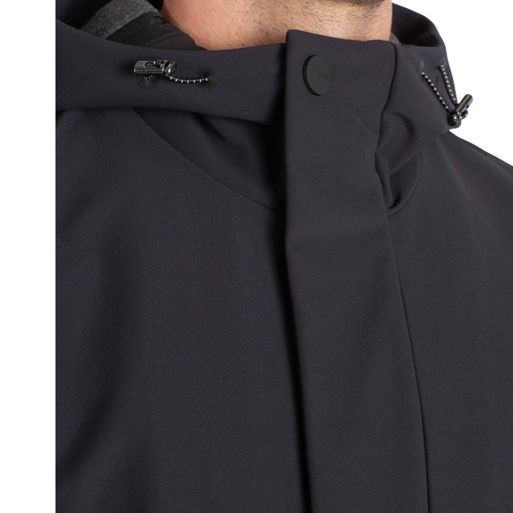 PARKA CAPPUCCIO TECHNICO FELPATO NERO