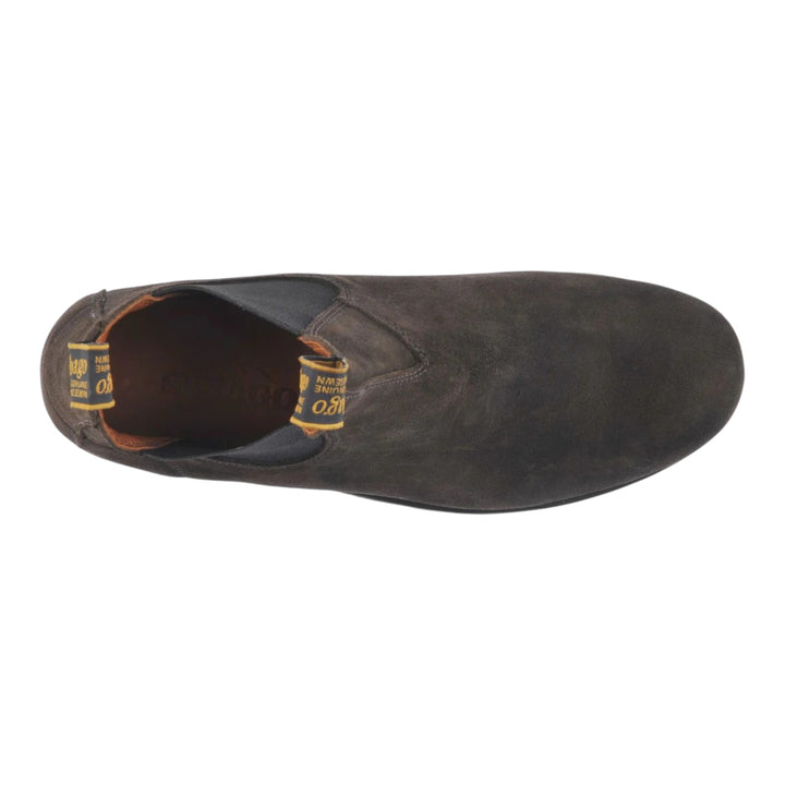 STIVALETTI SLIP ON PELLE SCAMOSCIATA MARRONE