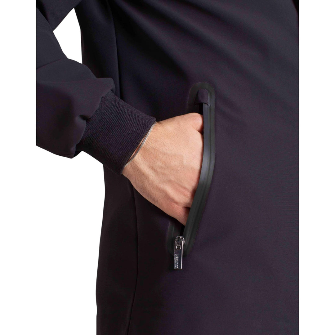 PARKA CAPPUCCIO TECHNICO FELPATO NERO