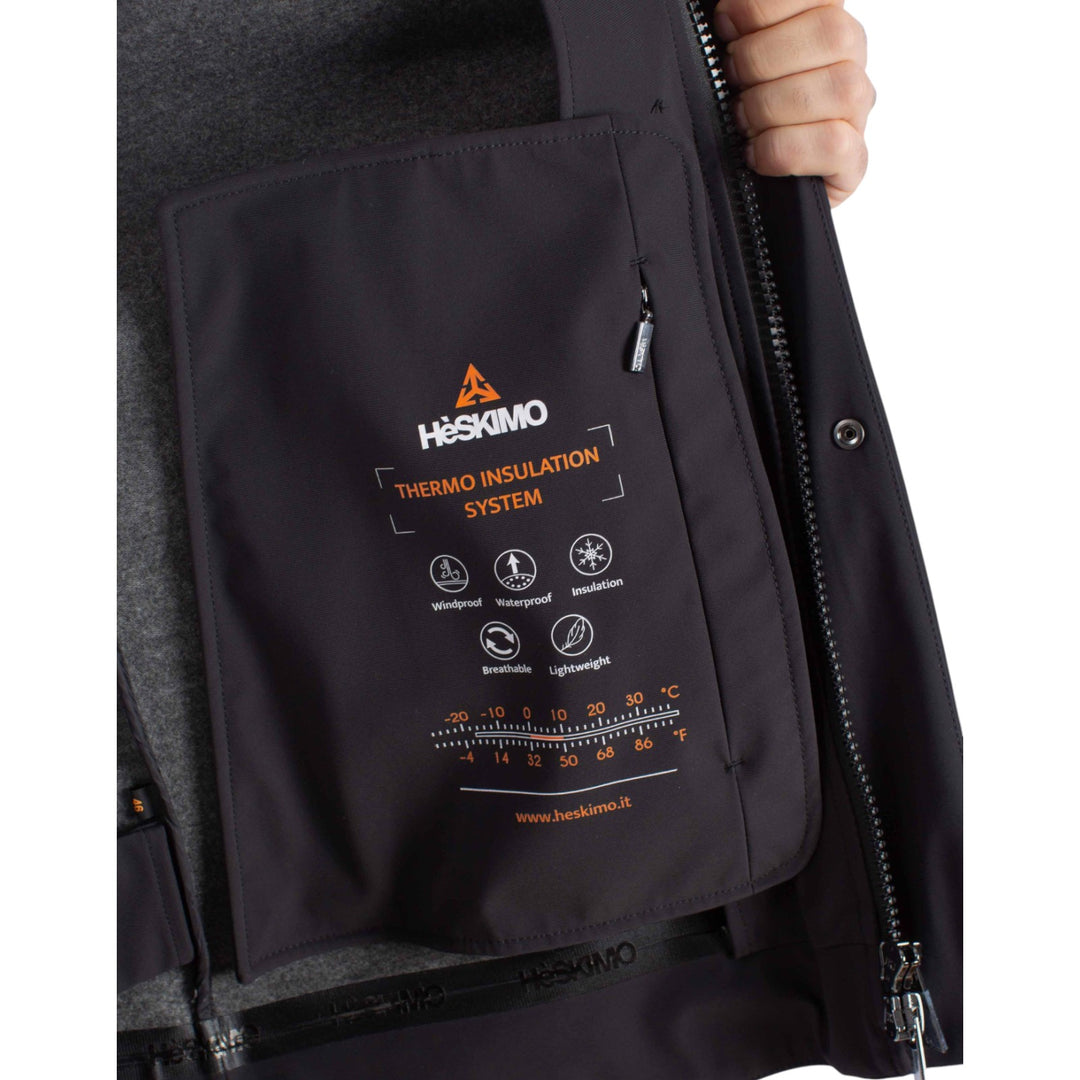 PARKA CAPPUCCIO TECHNICO FELPATO NERO