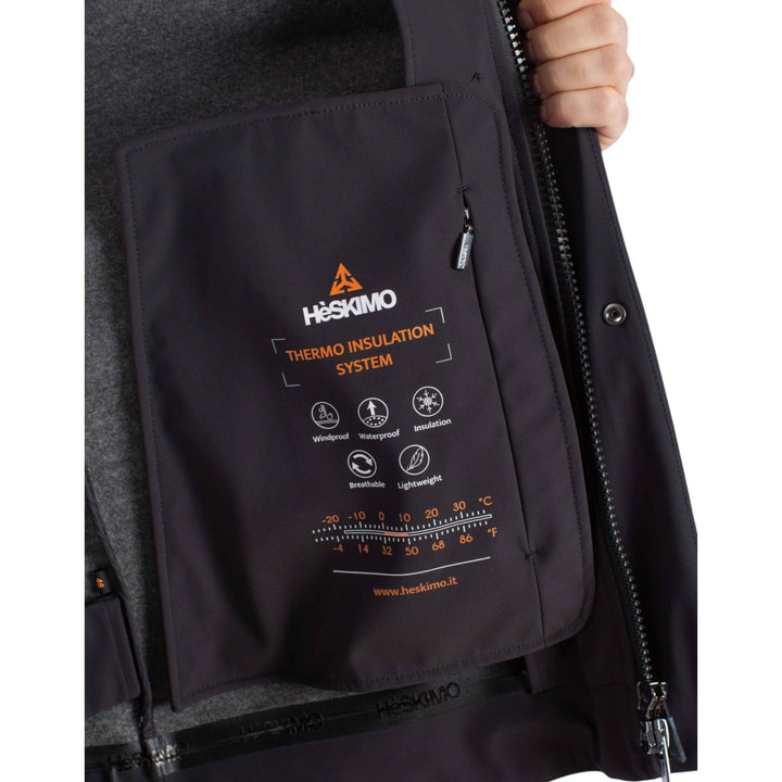 PARKA CAPPUCCIO TECHNICO FELPATO NERO