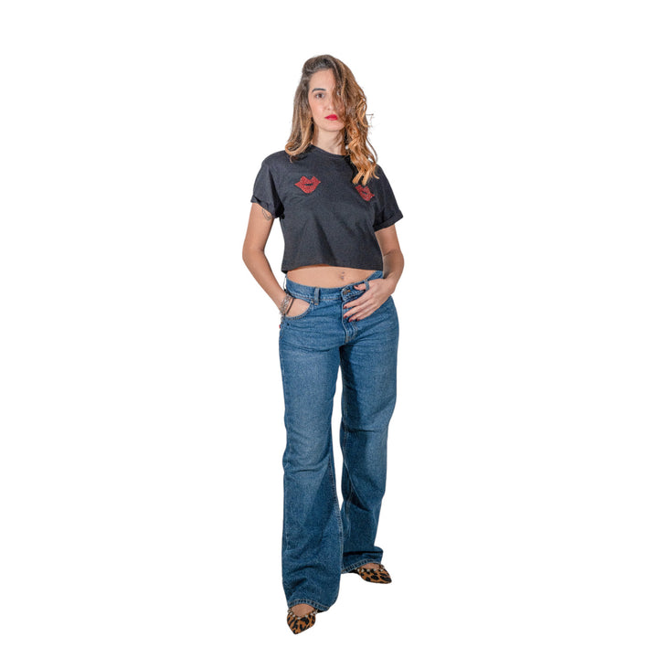CROP ANIYE KISS BLACK