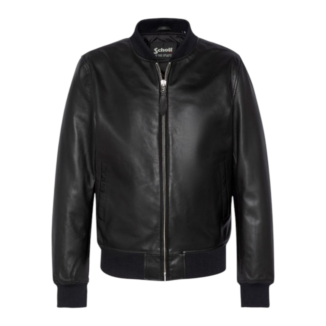 BOMBER LEATHER JACKET BROWN