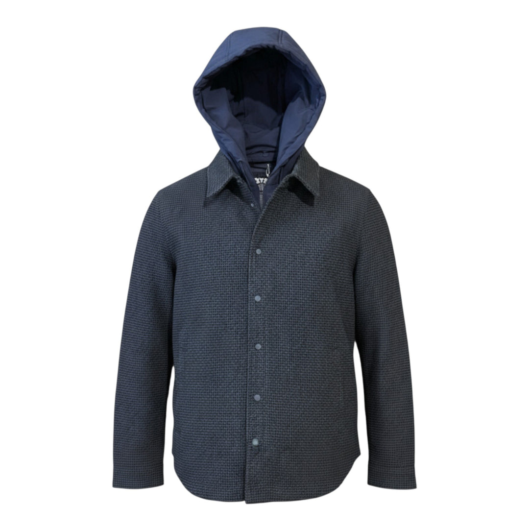 MEN'S BLUE HOODED JACKET