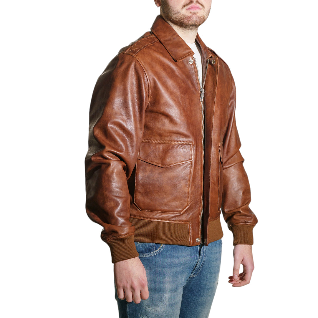 immagine-2-schott-bomber-in-pelle-agnello-cognac-giacca-lc1002-cognac