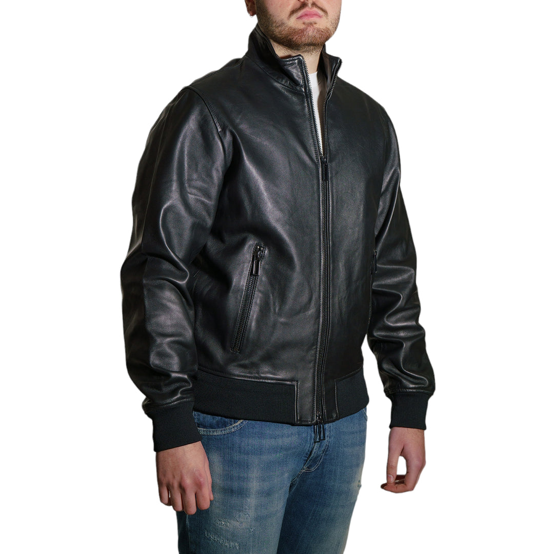 immagine-2-schott-bomber-in-pelle-vitello-nero-giacca-lc1001-black