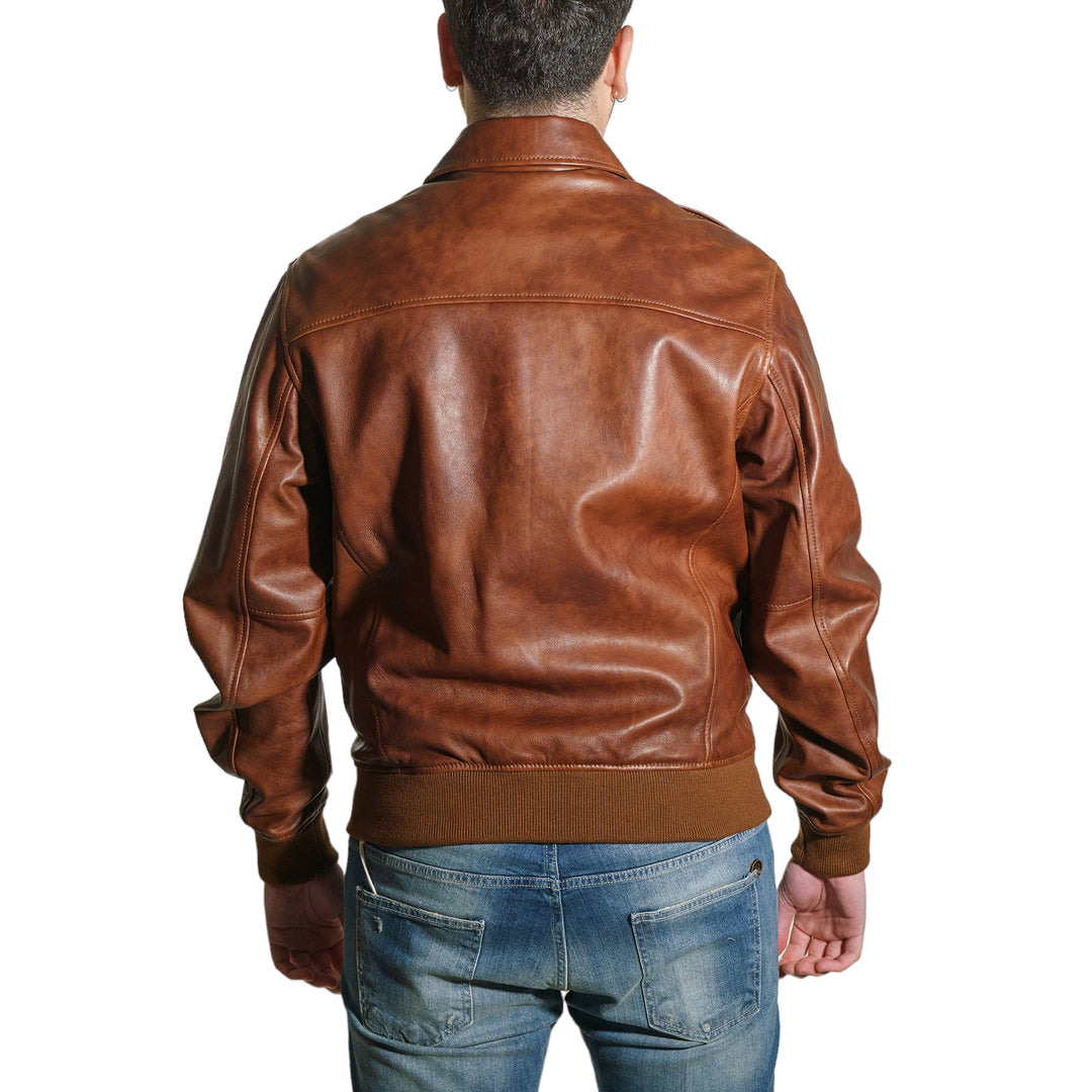 immagine-3-schott-bomber-in-pelle-agnello-cognac-giacca-lc1002-cognac