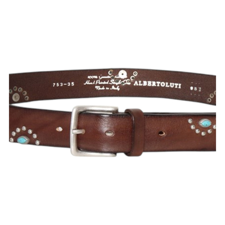 CINTA VERA PELLE VINTAGE BORCHIE & TURCHESI MARRONE