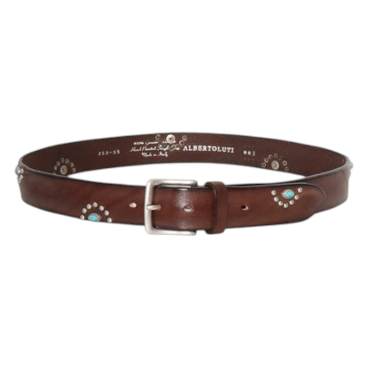CINTA VERA PELLE VINTAGE BORCHIE & TURCHESI MARRONE