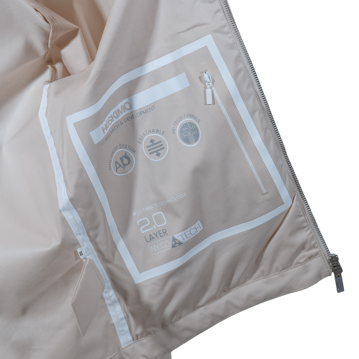 Jacket L/P Zip Technical Cotton Beige