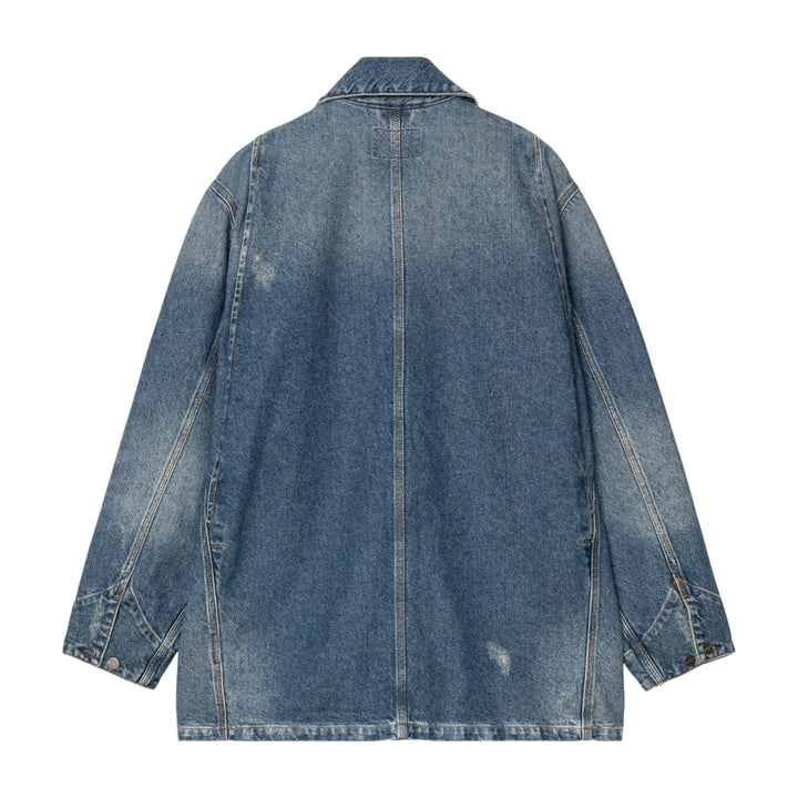 ADEN CHORE COAT BLUE GRIND WASH