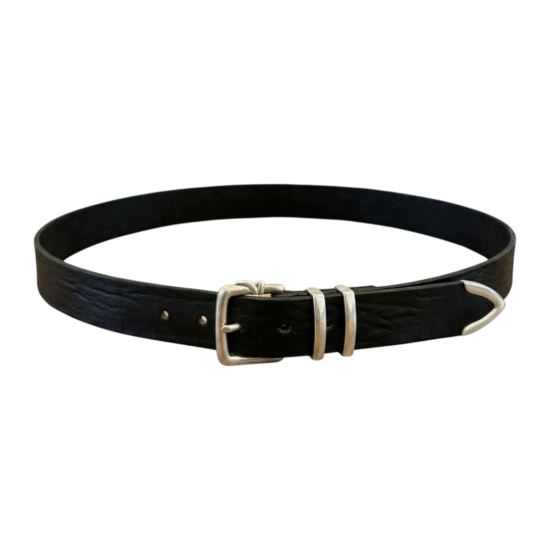 CINTA VERA PELLE VINTAGE NERO