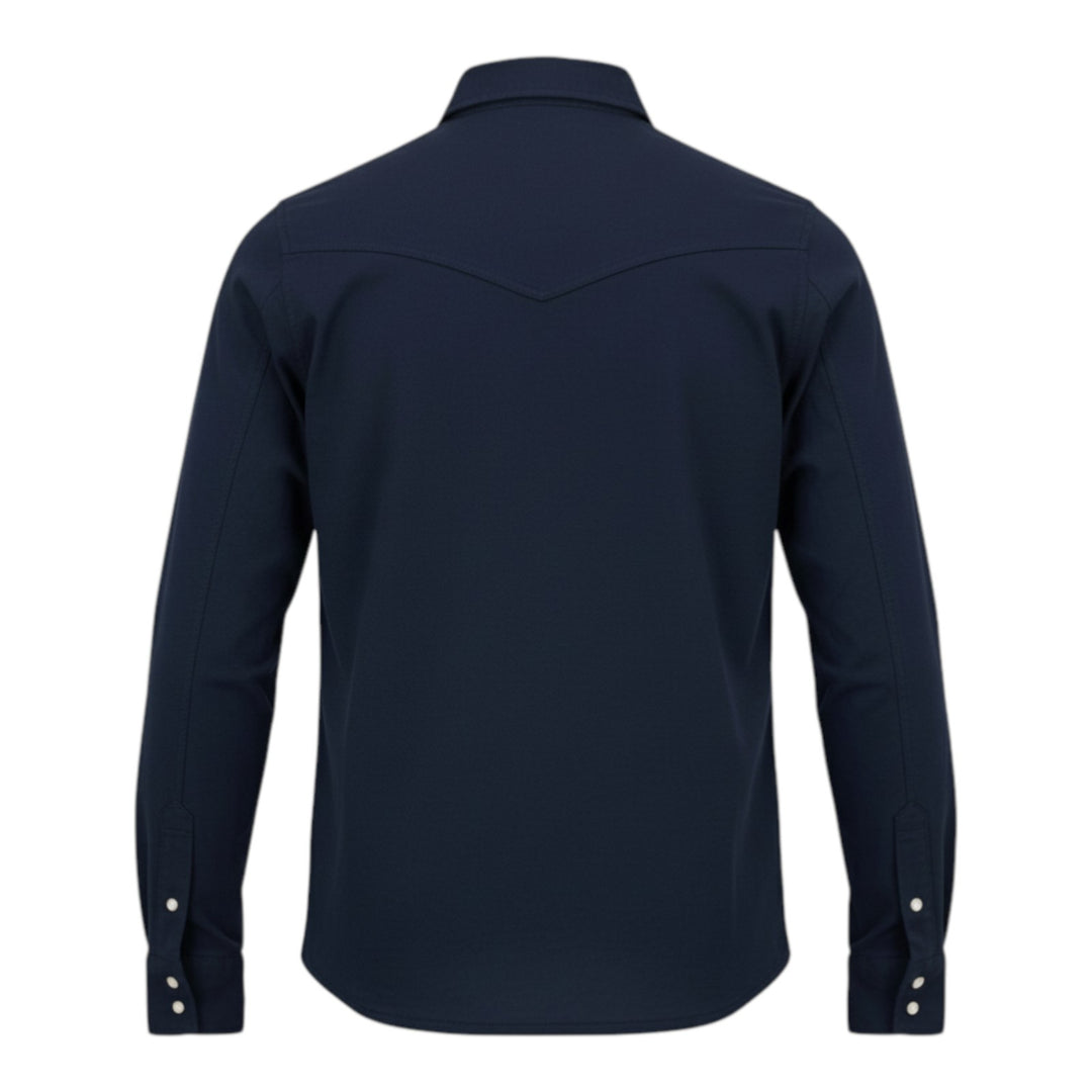 Camicia Western Manica Lunga El Paso Fiammato 180gr Navy
