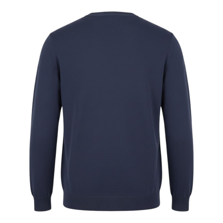 Girocollo Manica Lunga Cotone Pettinato Blu