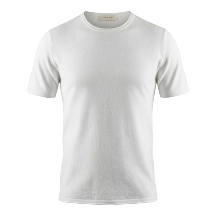 Girocollo Manica Corta Cotone Pettinato Bianco Ottico