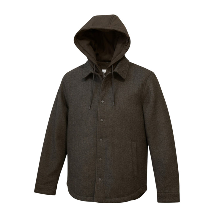 MEN'S BROWN HOODED JACKET