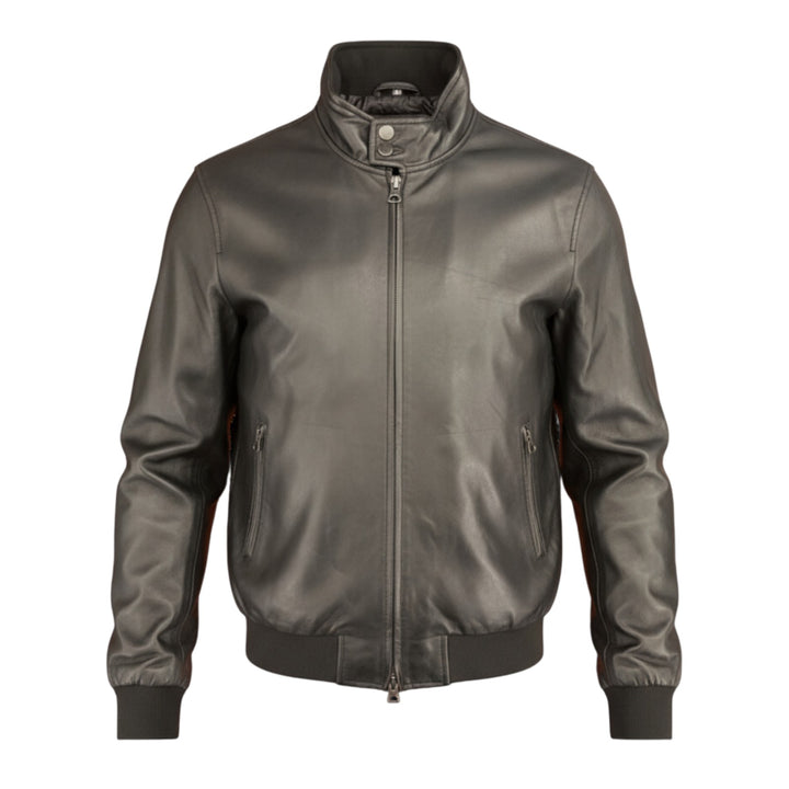 BARRACUTA GENUINE BLACK LEATHER JACKET