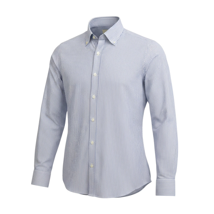 CAMICIA OXFORD BOTTON DOWN RIGHE BLU