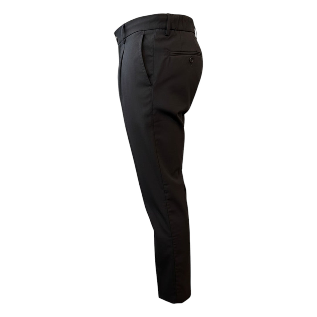Pantalone con Elastico e Pinces in Tasmania Black