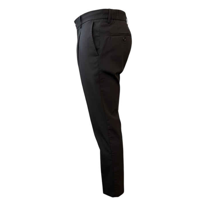 Pantalone con Elastico e Pinces in Tasmania Black