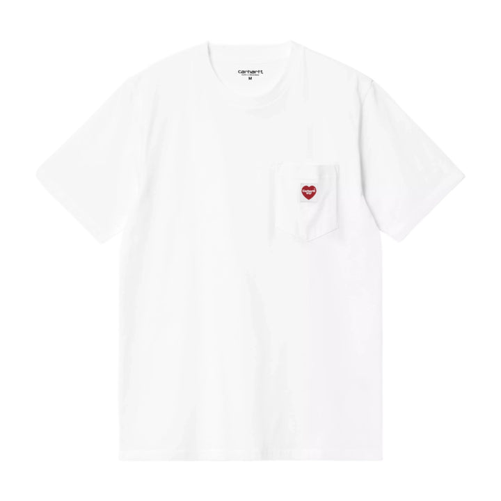 S/S Pocket Heart T-Shirt White / Red