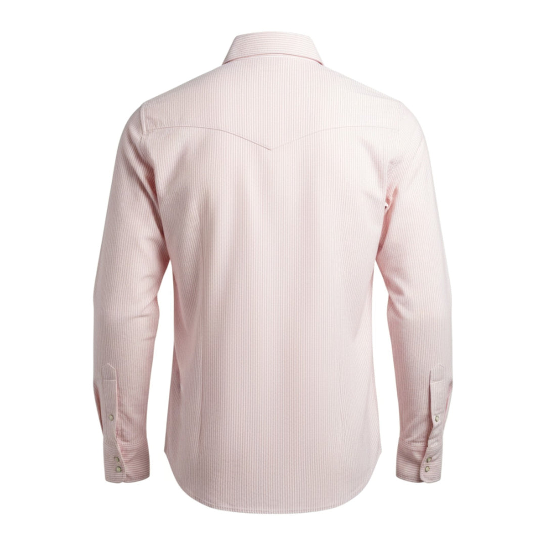 Western Oxford Shirt Flagstaf Rigata Bianco-Rosa