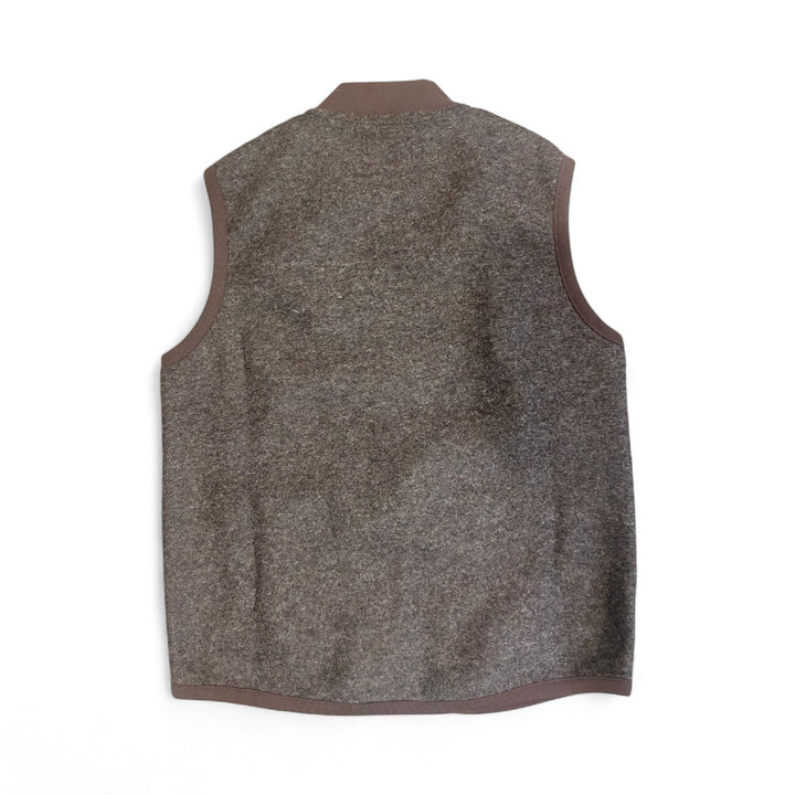 BOILED WOOL VEST WOLF MARRONE