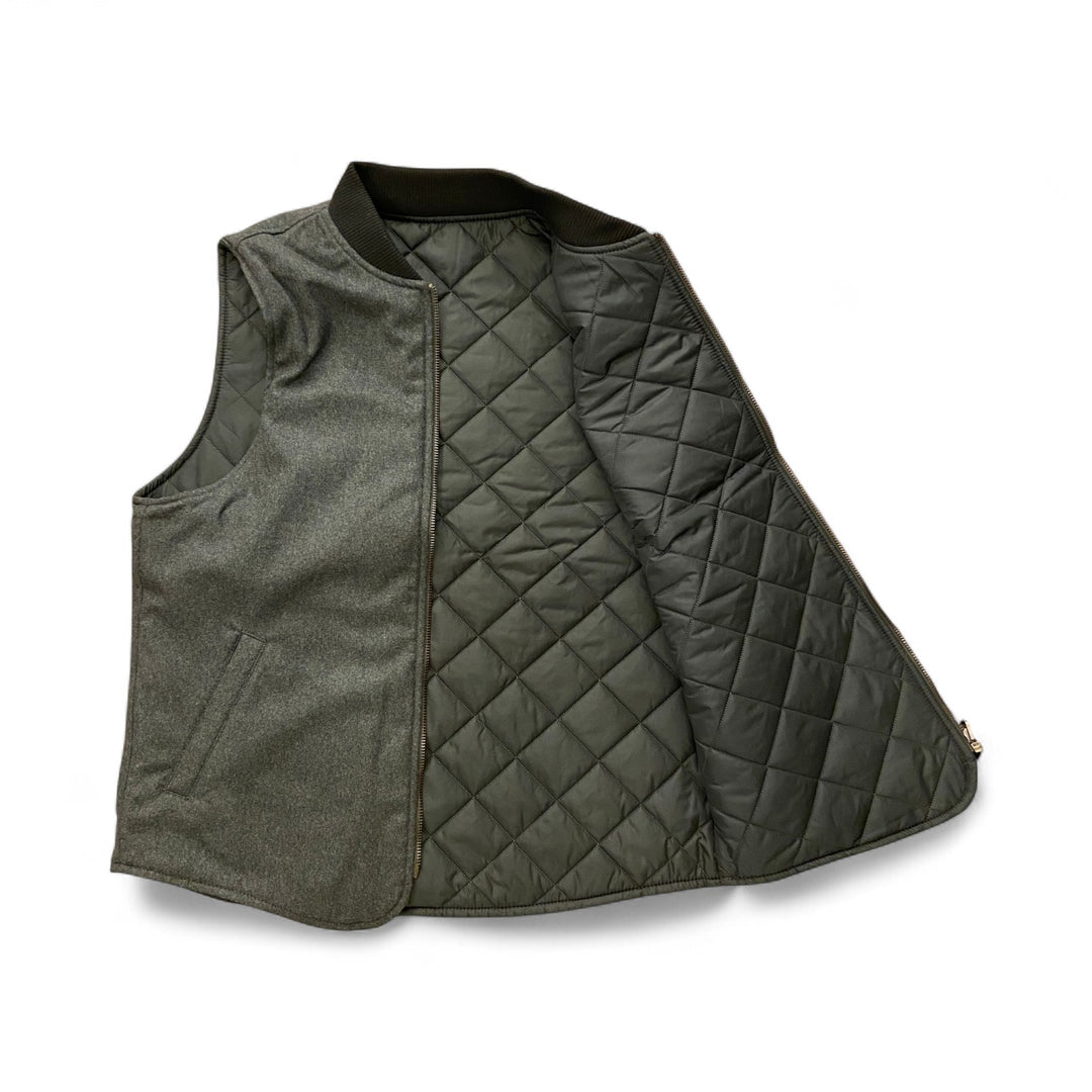 WOOL VEST REVERSIBILE OWL VERDE