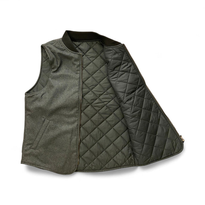 WOOL VEST REVERSIBILE OWL VERDE
