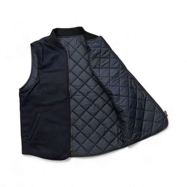 WOOL VEST REVERSIBILE OWL NAVY