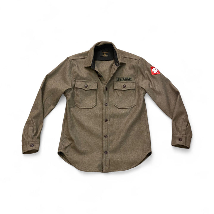 GREEN WOOL MILITARY SHIRT