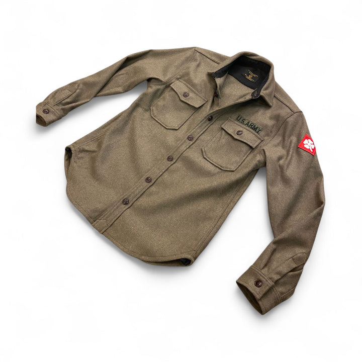 GREEN WOOL MILITARY SHIRT