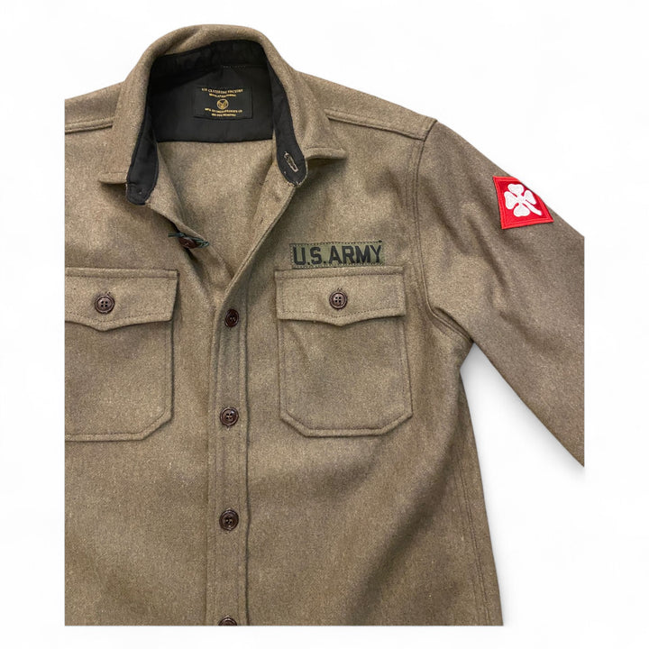 GREEN WOOL MILITARY SHIRT